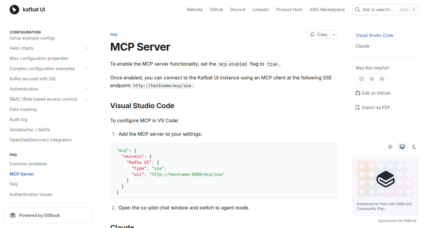 Kafbat UI MCPサーバー:Kafkaメタデータとトピッククエリを加速