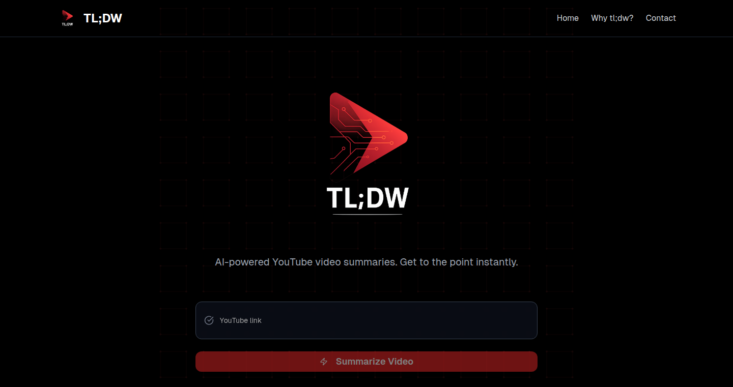 YouTubeTldw: 瞬時にYouTube動画を要約するサービス