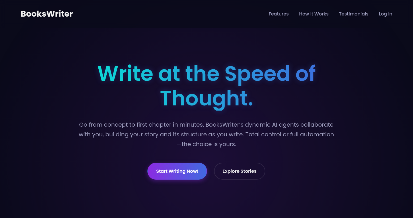 BooksWriter - AIが小説を執筆、あなたの物語をコントロール