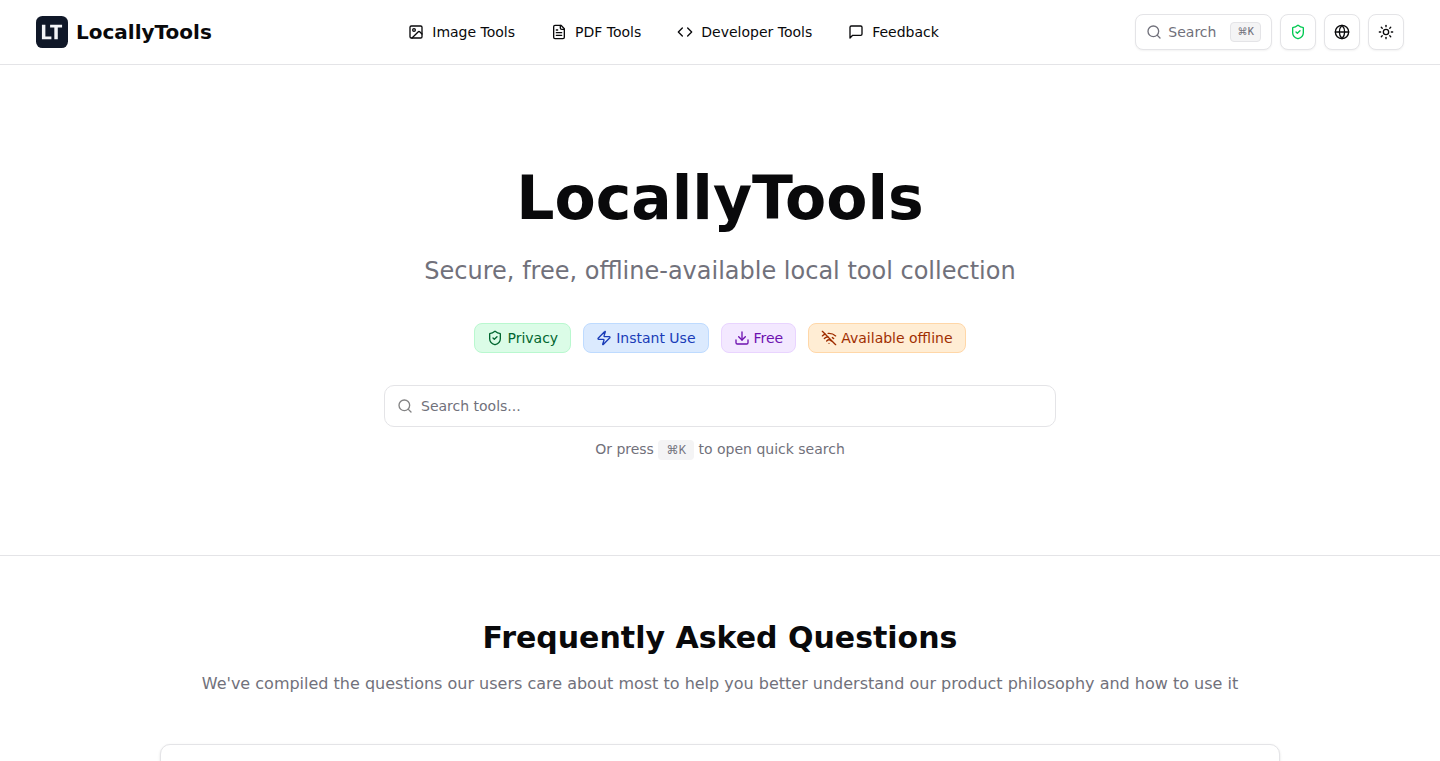 LocallyTools:プライバシー重視のローカルツールボックス