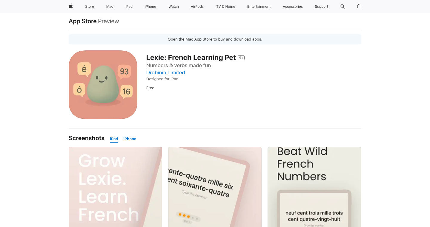 Lexie - フランス語数字特訓たまごっち