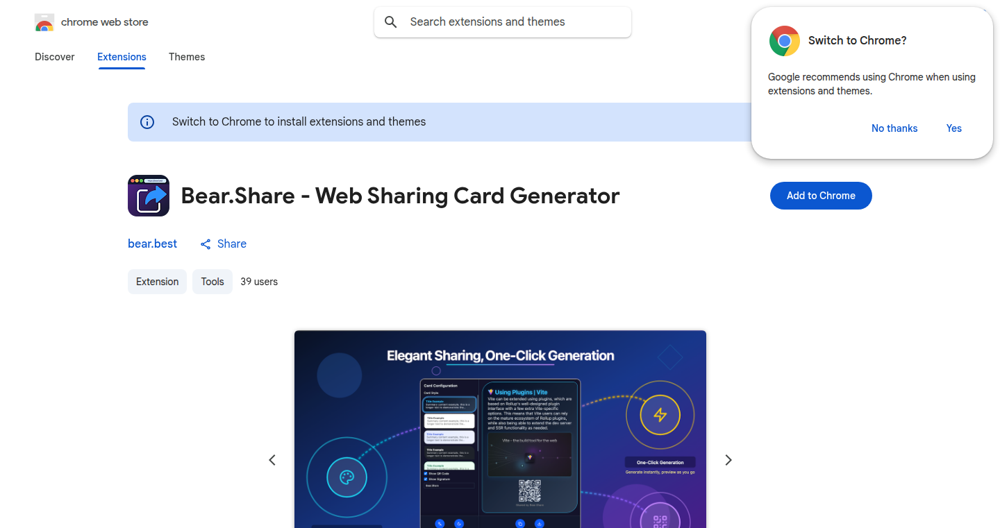 Bear.Share:ブラウザ内で完結する、美しく共有できるウェブページカード生成ツール