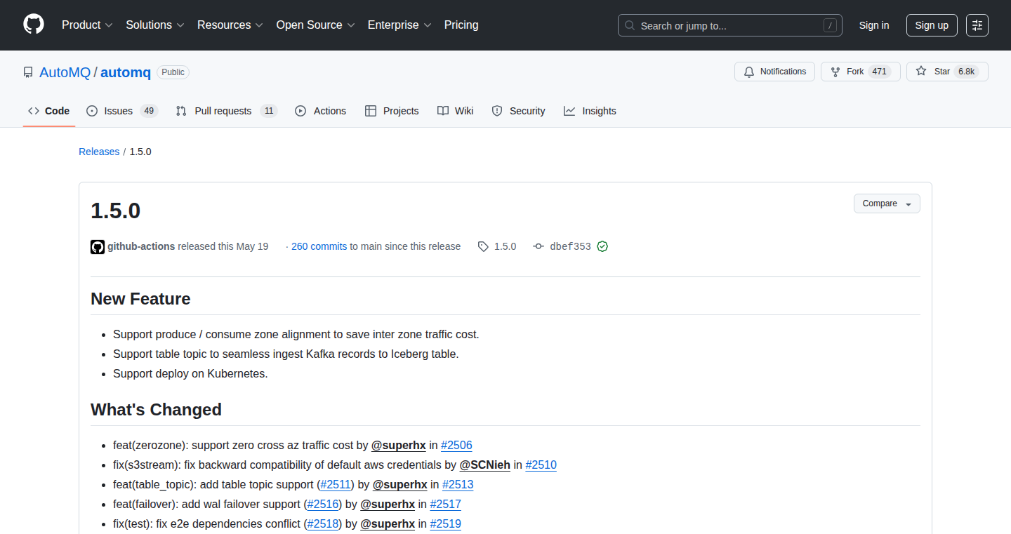 AutoMQ 1.5.0 - KafkaをS3にIceberg Table形式で保存する