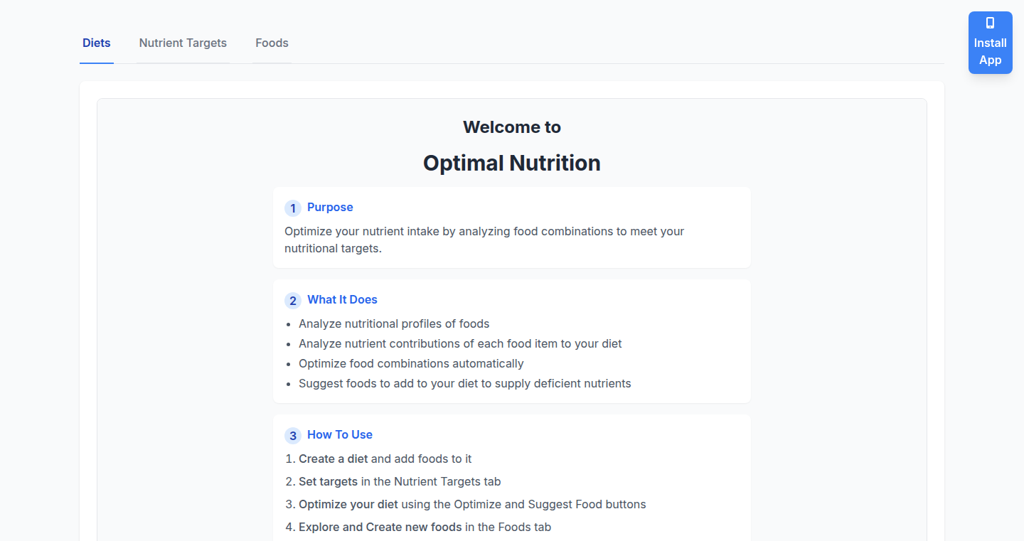 栄養最適化エンジン - Nutritional Optimizer