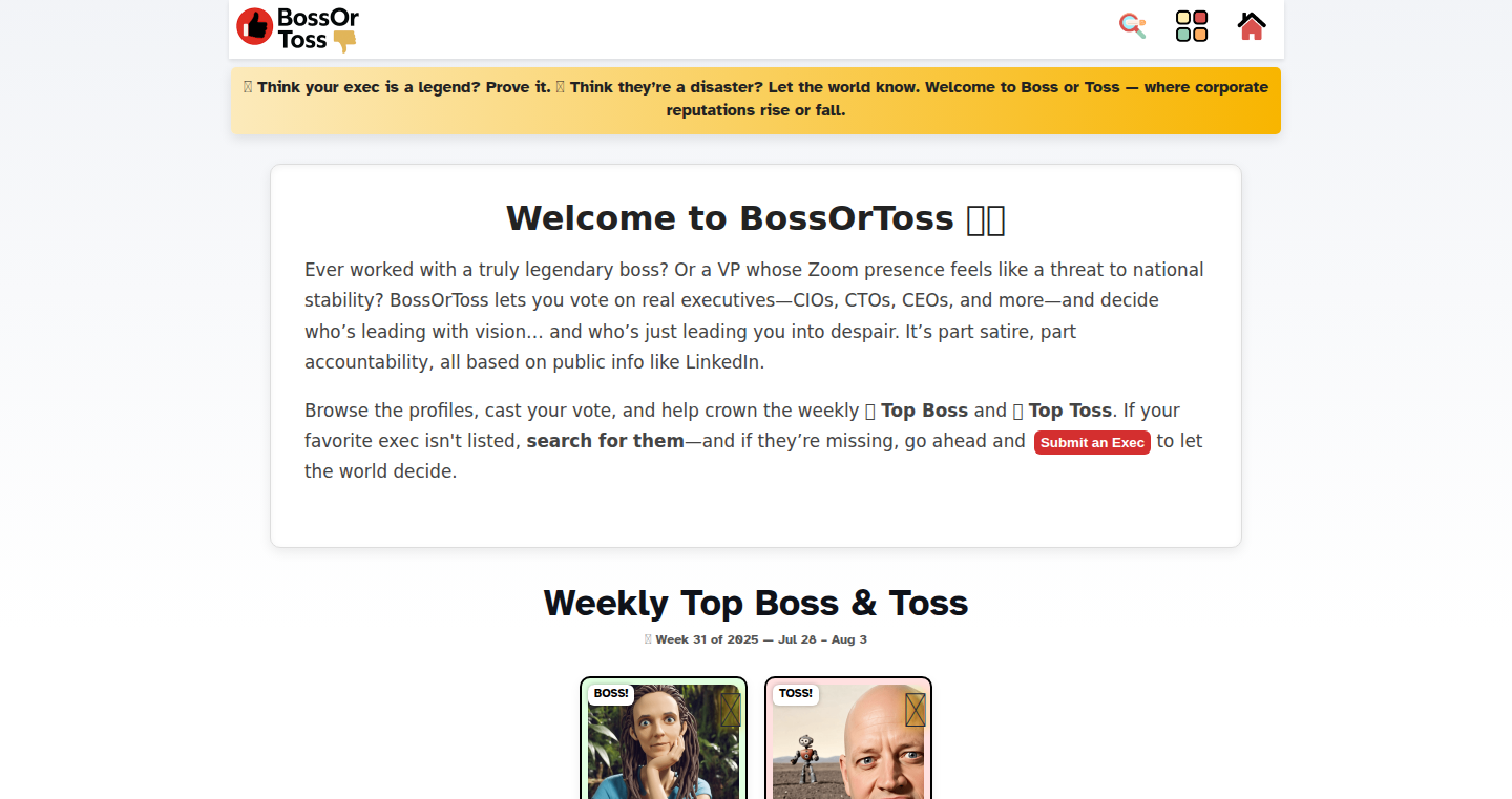 BossOrToss.wtf:匿名評価プラットフォーム