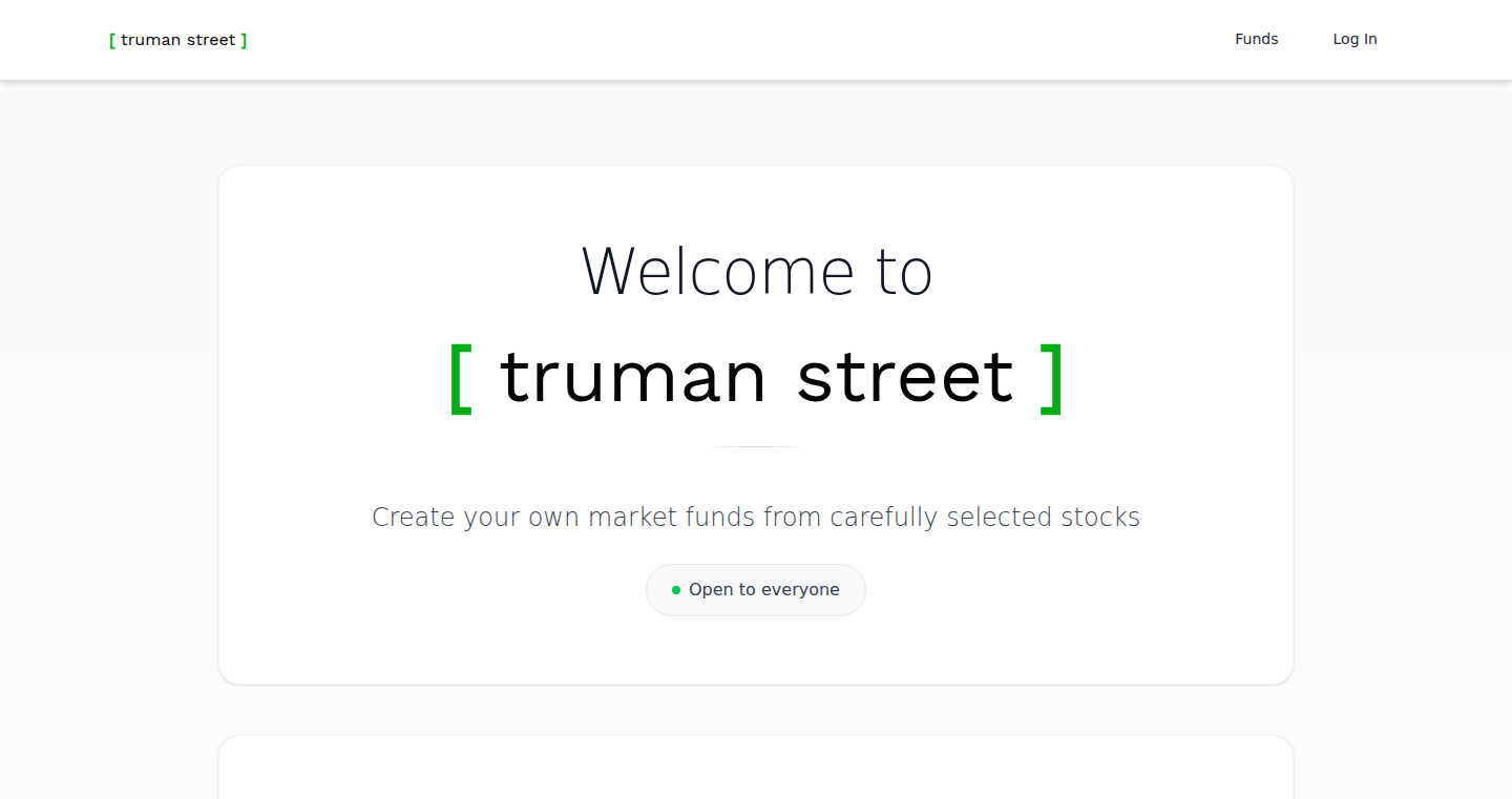 Truman Street - 株式から始める、自分だけのカスタムファンド作成ツール