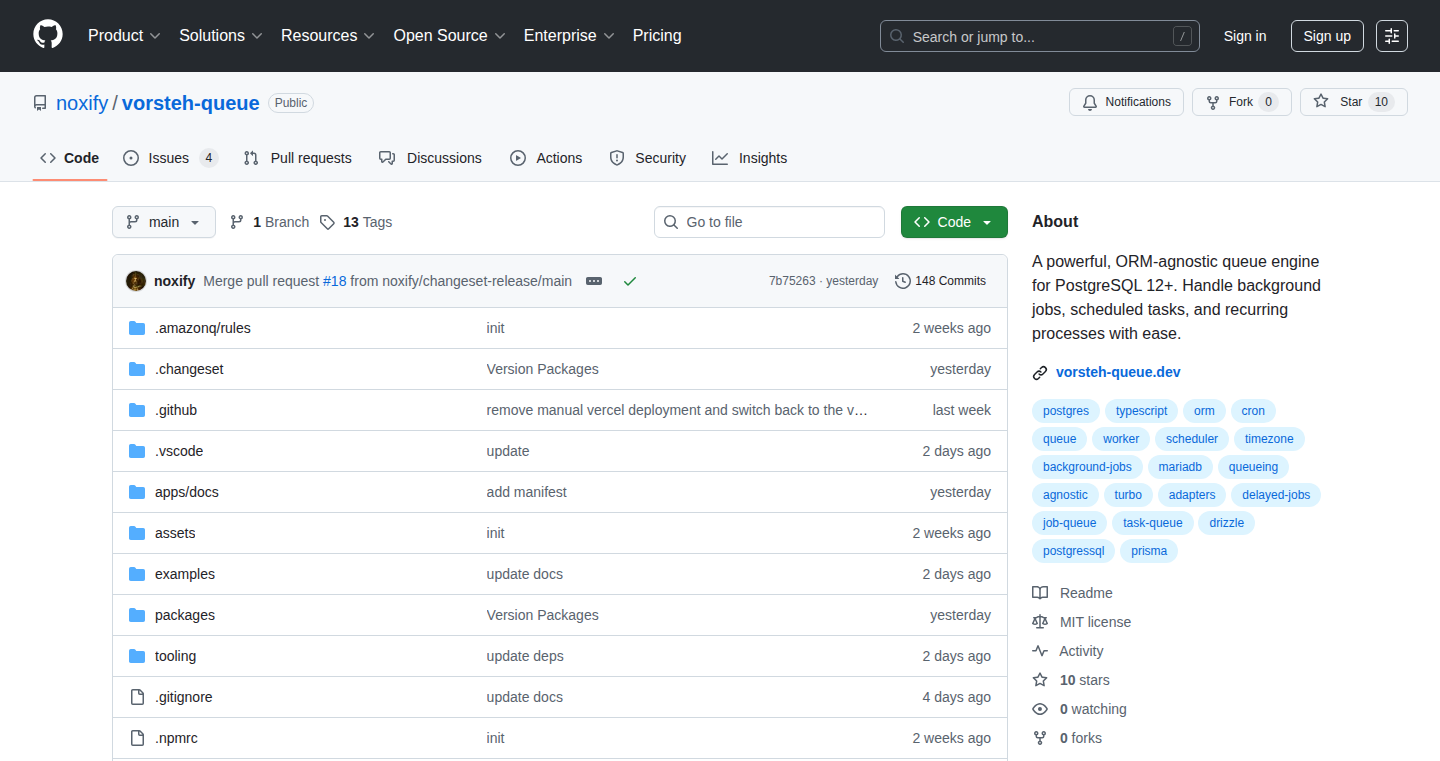 Vorsteh Queue:PostgreSQL 기반의 강력하고 ORM 독립형 큐 엔진