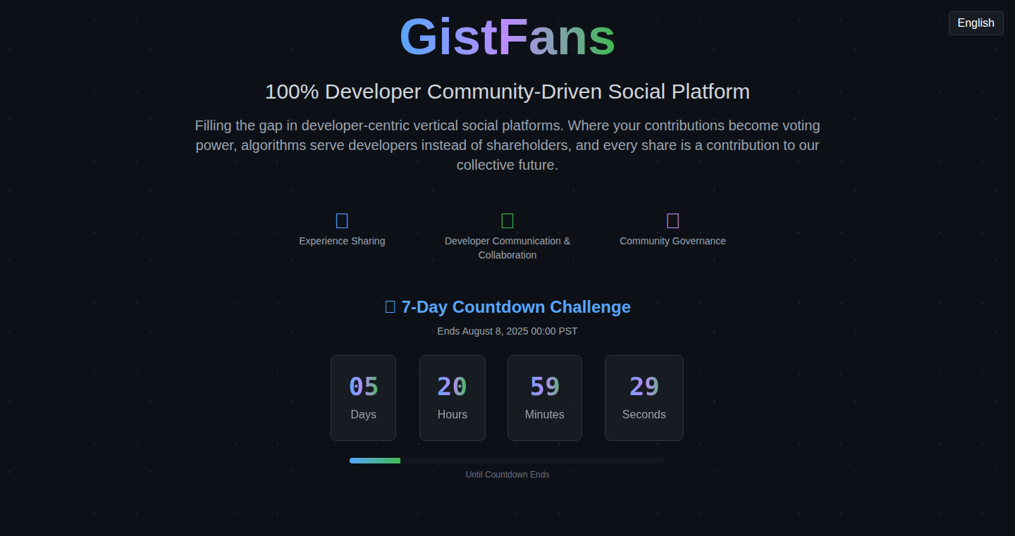 GistFans: コミュニティ主導型開発プラットフォーム