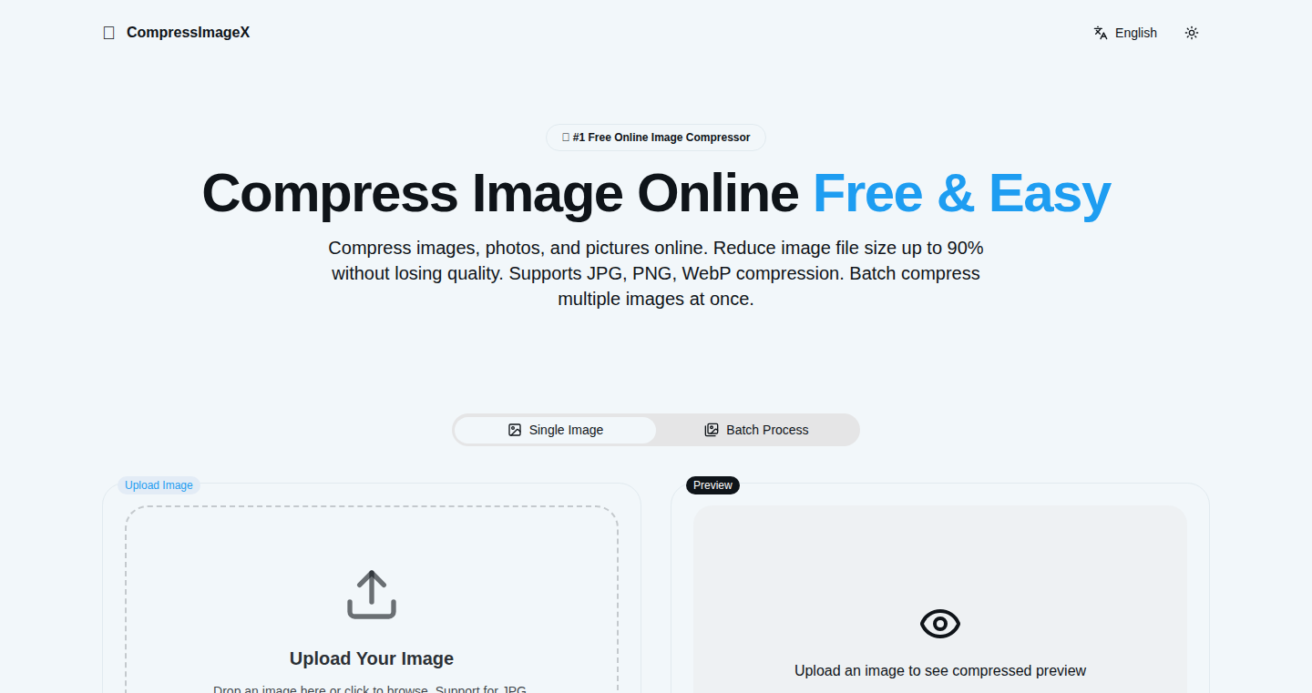 CompressImageX - ウェブアセンブリを活用した高速画像圧縮ツール