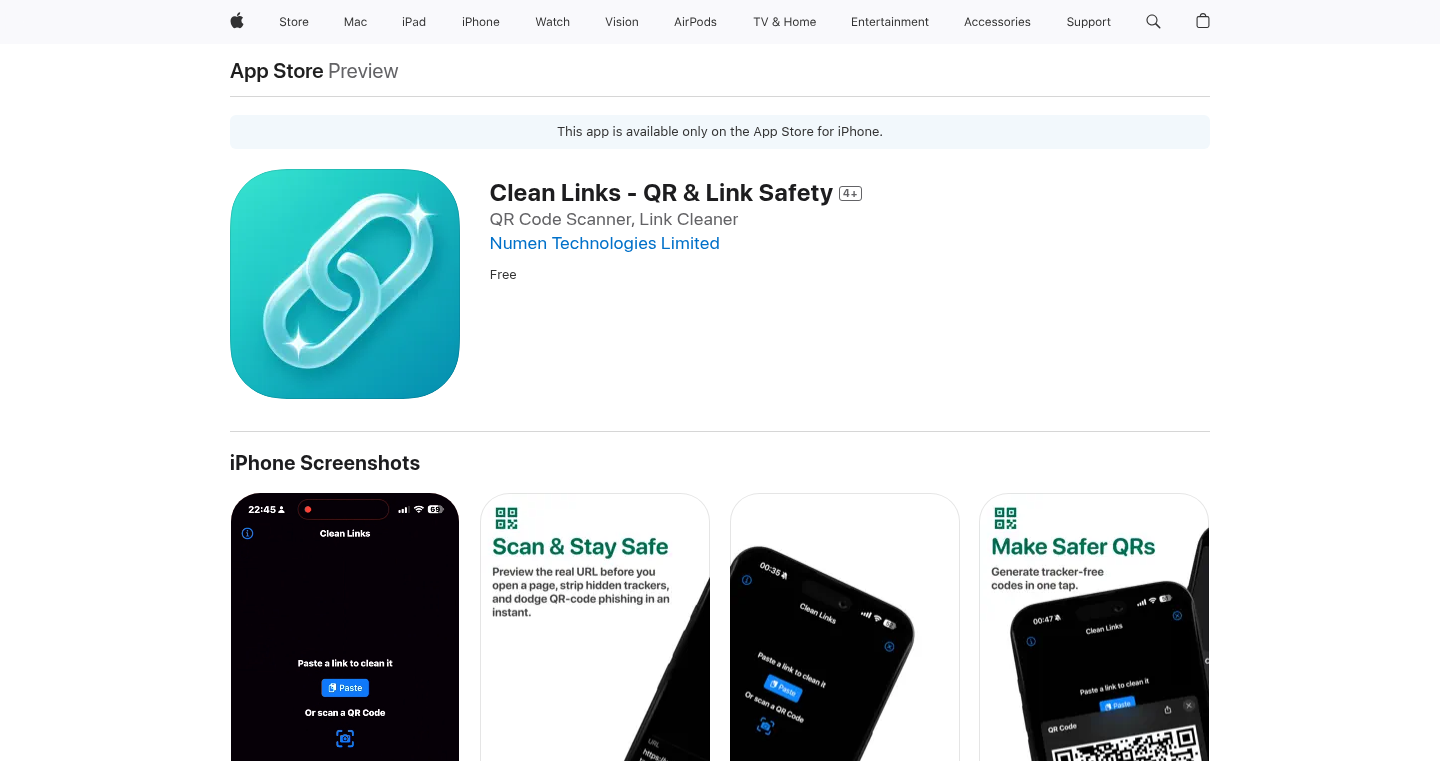 Clean Links - URLトラッキング除去とQRコード検証アプリ