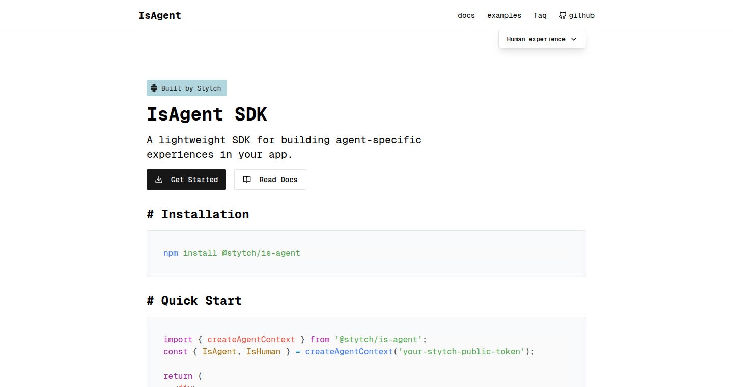 IsAgent:ウェブサイト上のAIエージェントを識別する軽量JavaScript SDK
