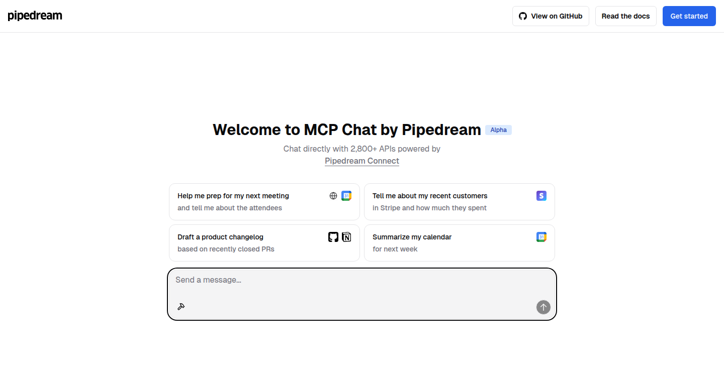 大規模MCPサーバー対応、オープンソースAIチャットシステム