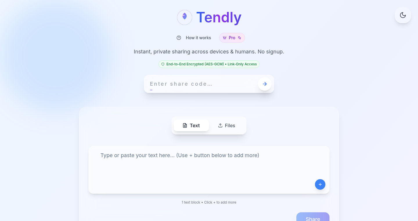 Tendly:瞬間共有プラットフォーム