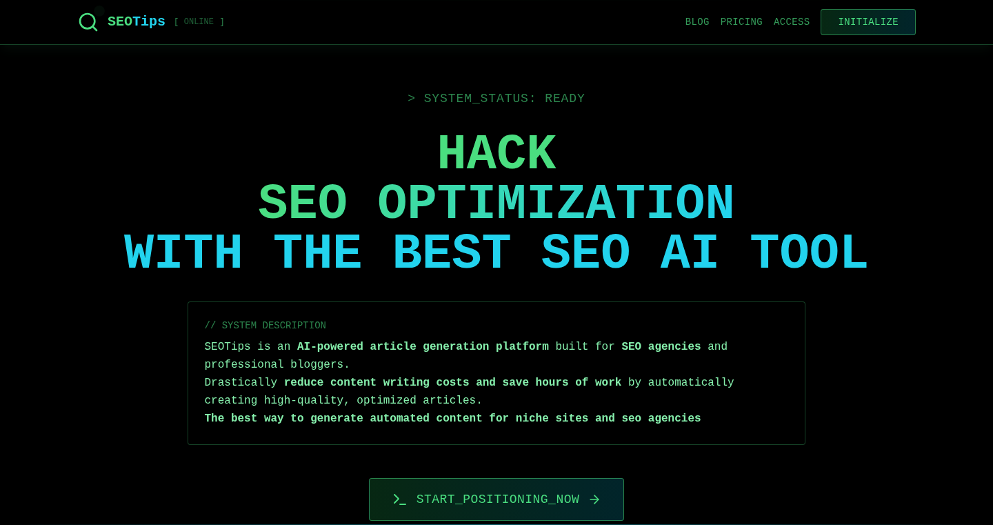 SEOtip AI: 製品向けキーワード生成と最適化ツール