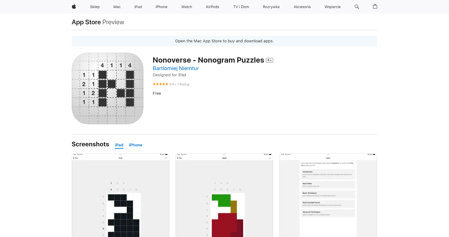 Nonoverse:iPhone/iPad向けノノグラムパズル