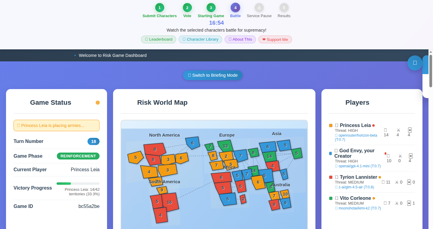 AI Risk: LLM対戦ゲーム