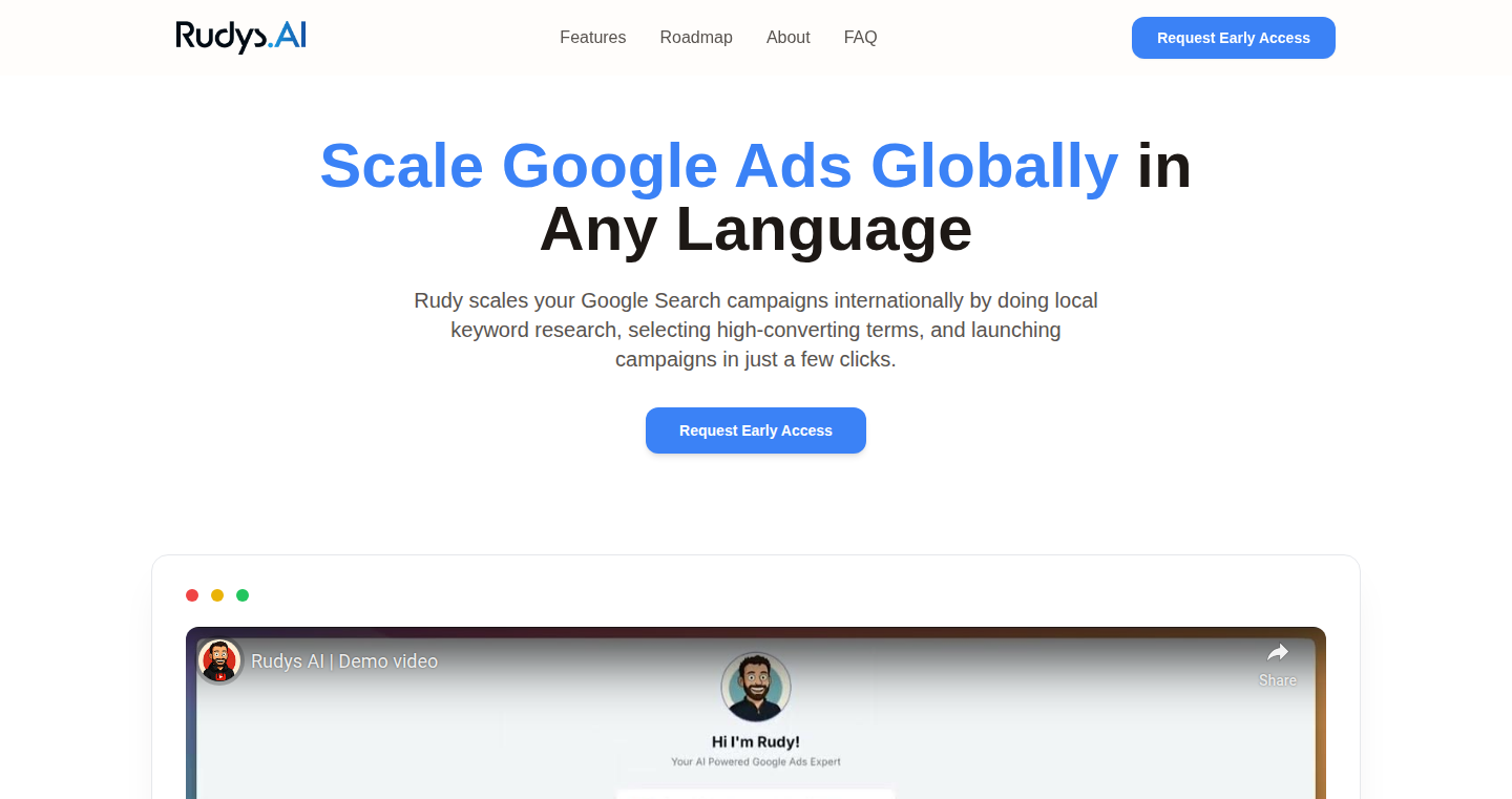 Rudys.ai:あらゆる言語でグローバルにGoogle広告をスケール