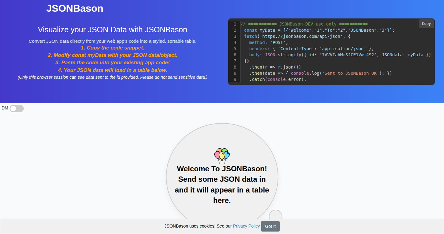 JSON 表変換器:ウェブアプリから直接テーブルへ