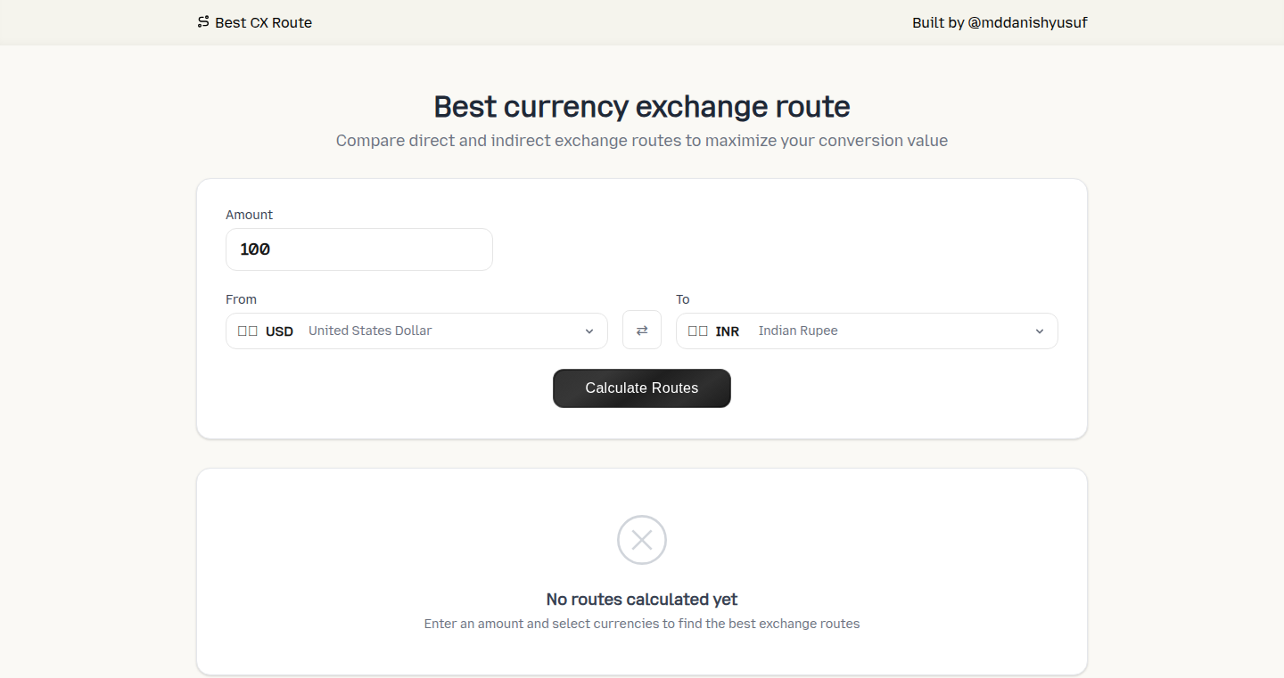 最適通貨両替ルート発見ツール (Optimal Currency Exchange Route Finder)