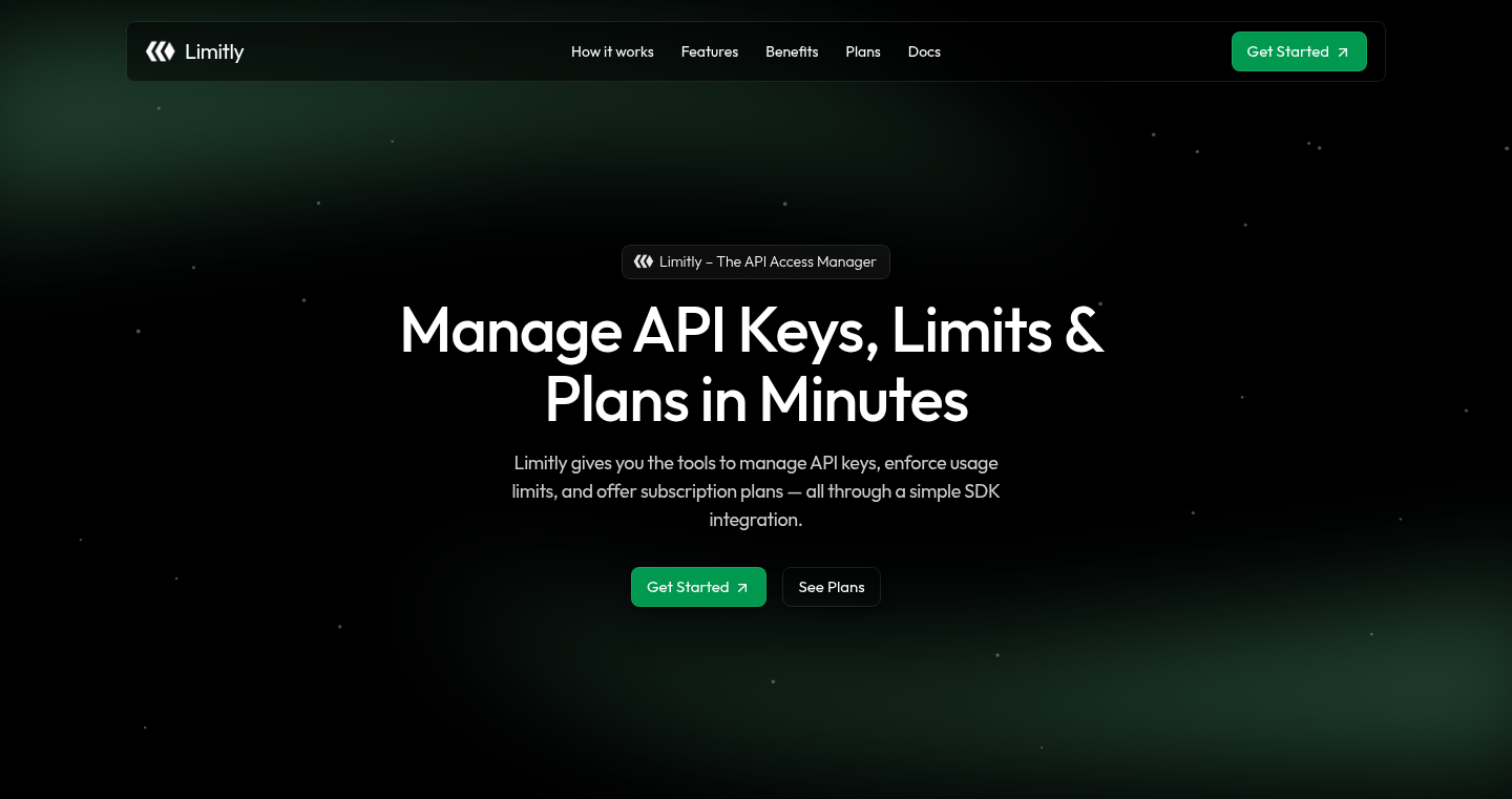 Limitly - APIキー管理、レート制限、利用プランを楽々実装