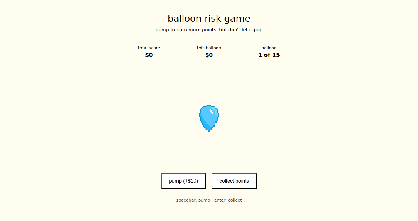 Balloon Risk Game:img