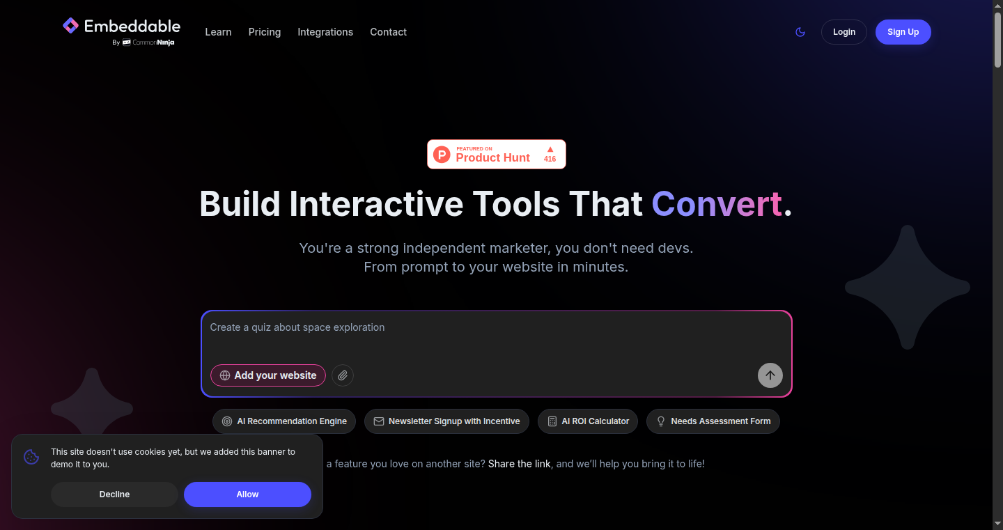 Embeddable - どこでも埋め込めるインタラクティブAI体験