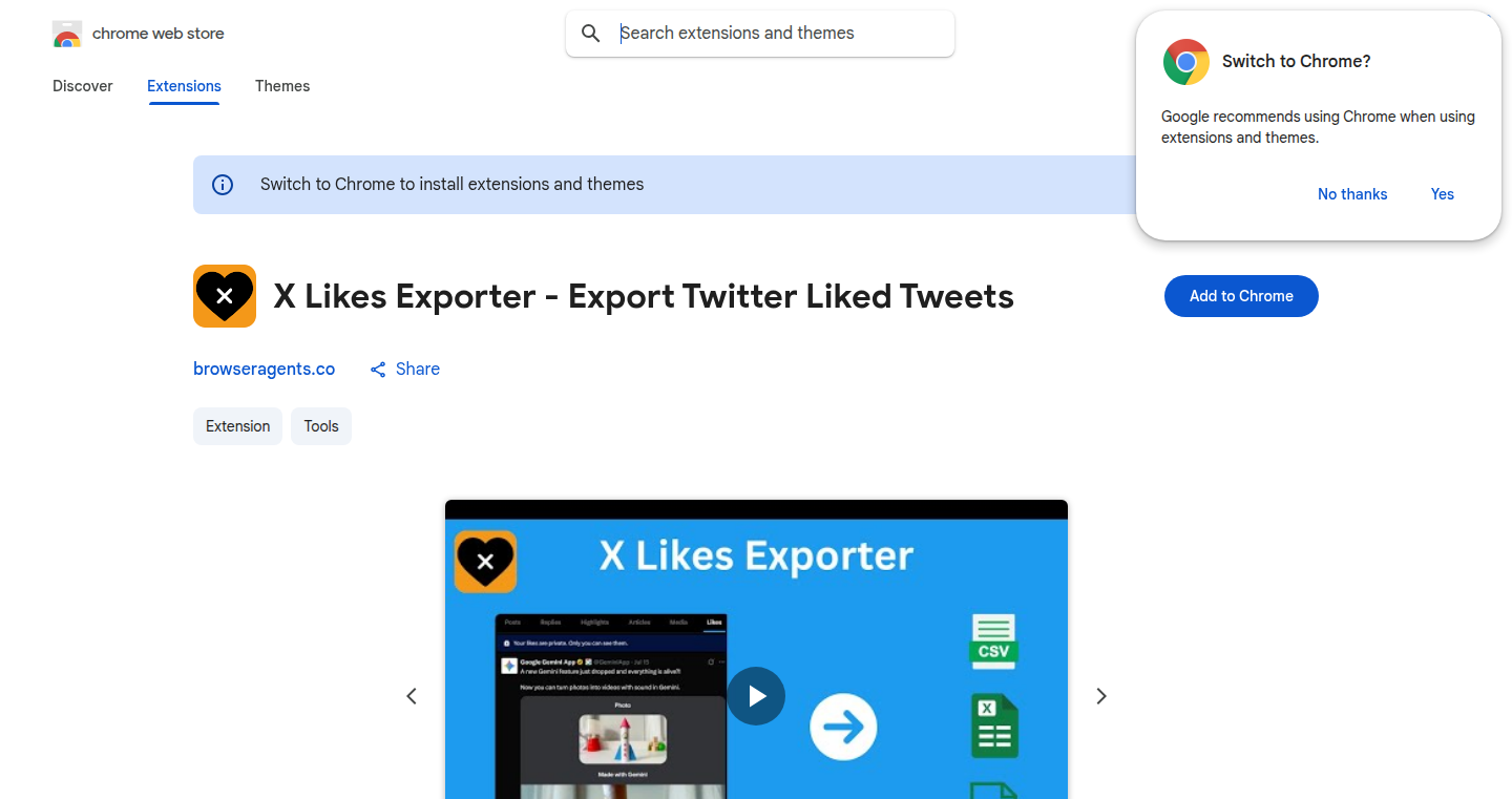 X Likes Exporter – X(Twitter)いいね!エクスポートツール