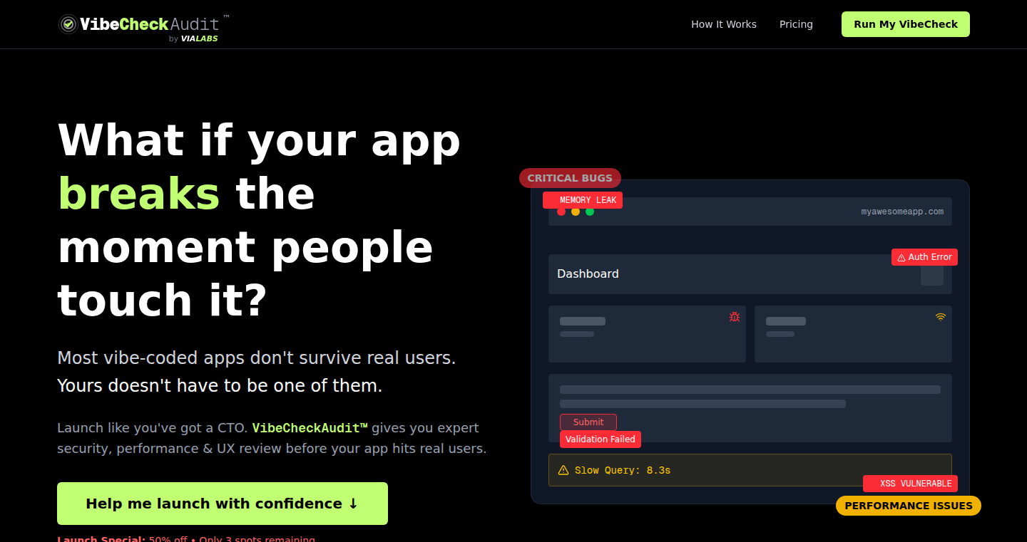 VibeCheckAudit:AI生成的アプリも安心!専門家によるコードレビュー