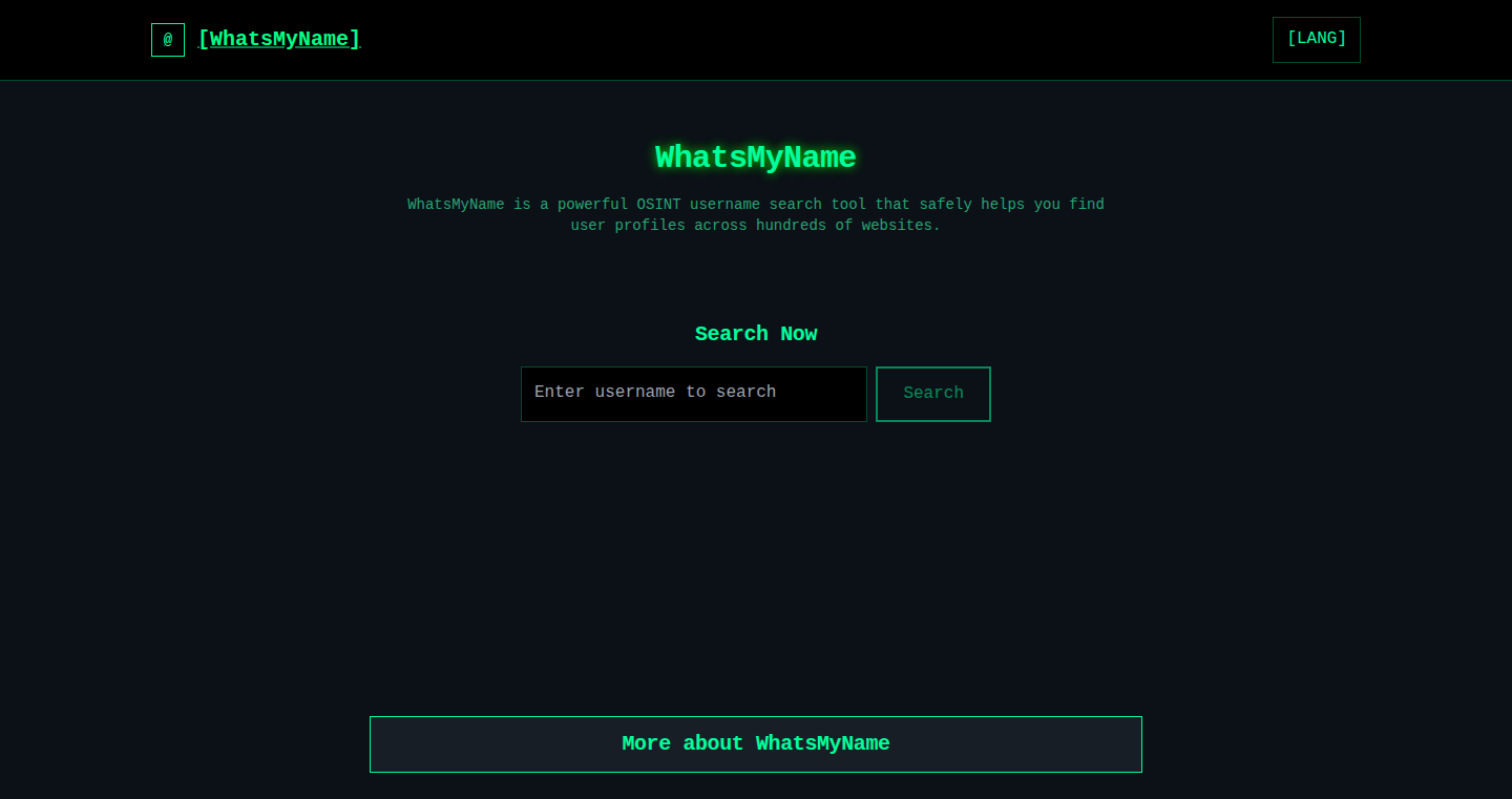 OSINTユーザー名検索ツール:CodeName Zephyr
