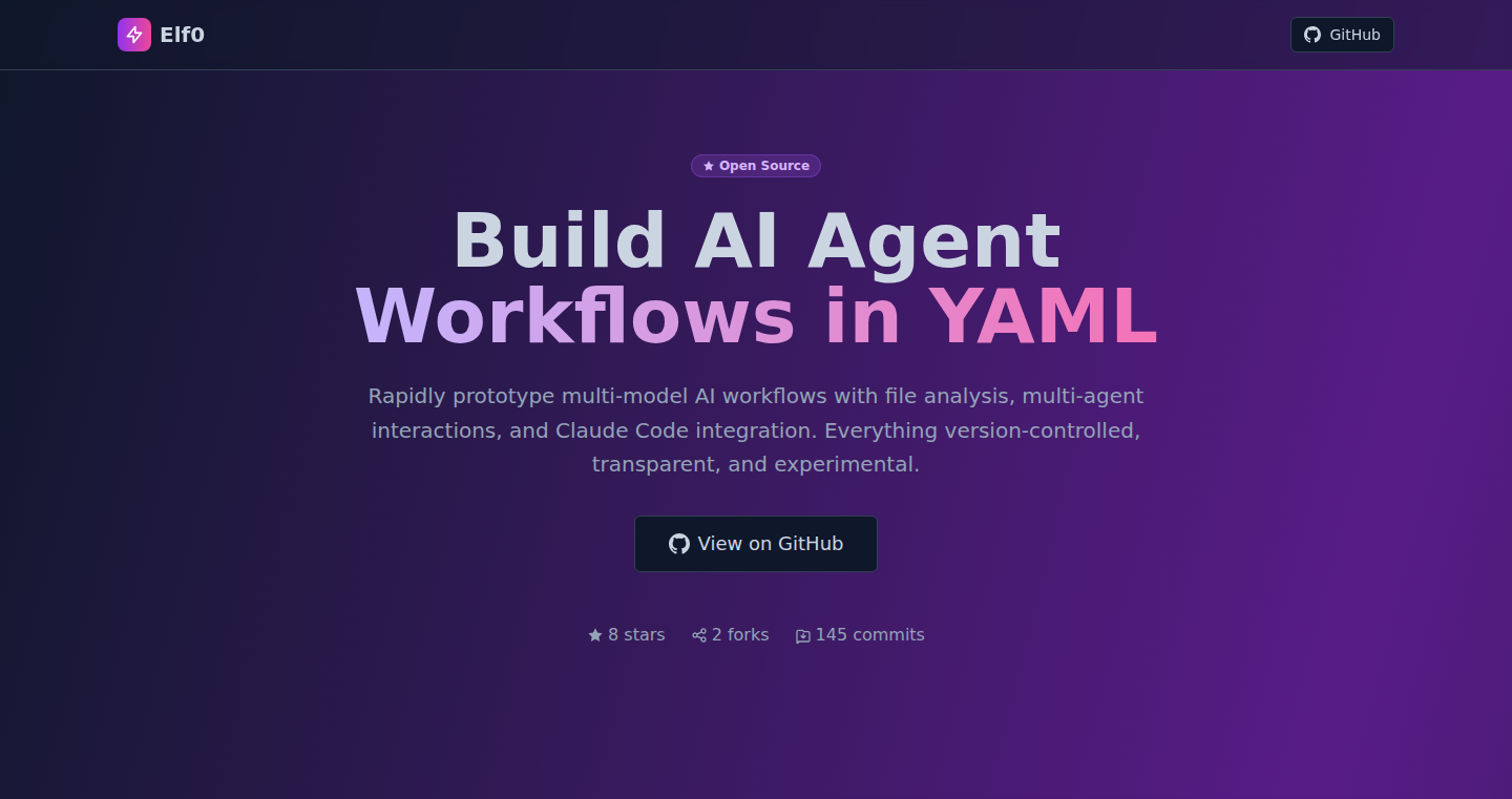 Elf0:YAMLでAIエージェントワークフローを構築・実行するCLIツール