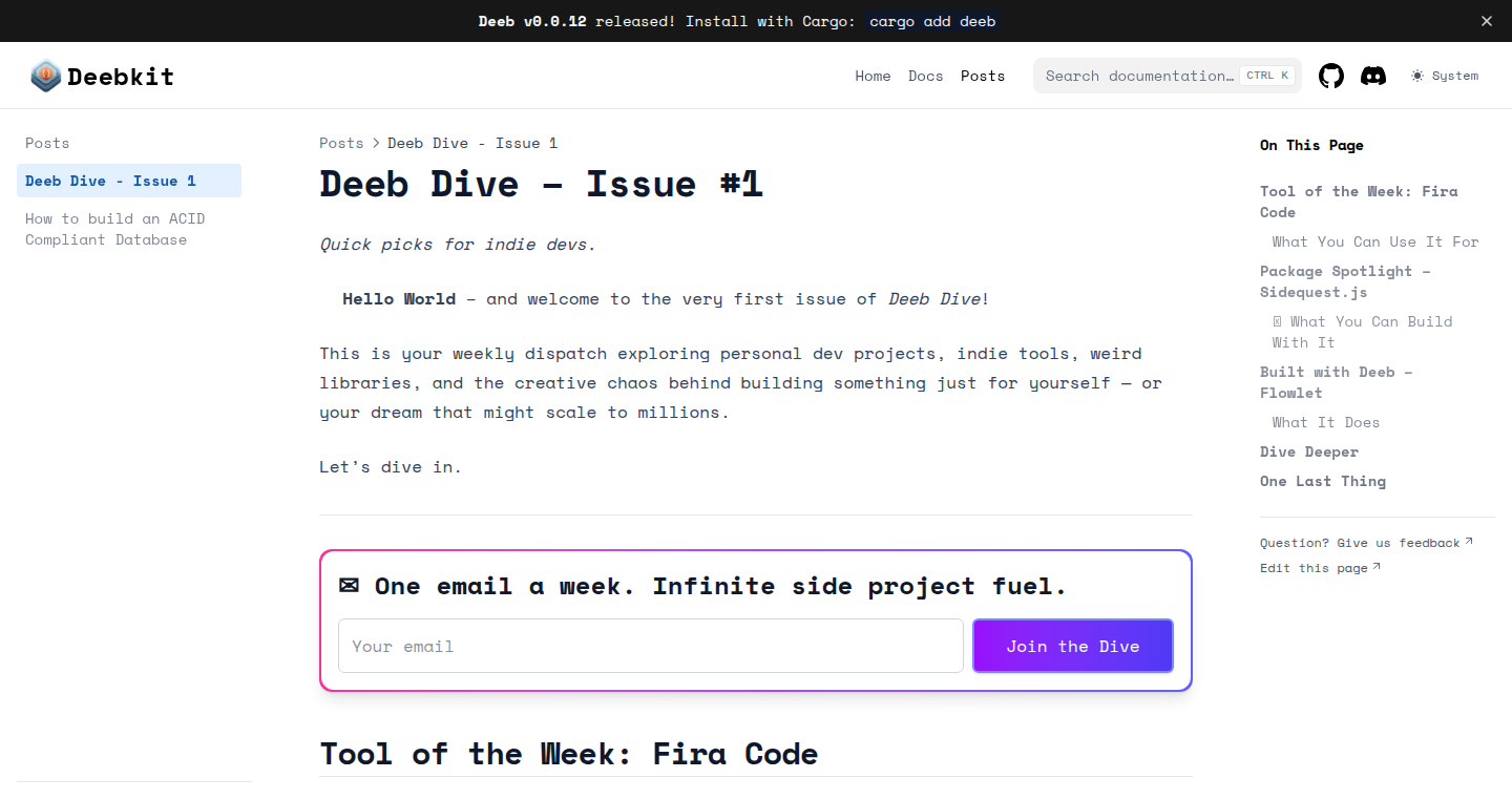 Deeb Dive: 開発者向け毎週ニュースレター