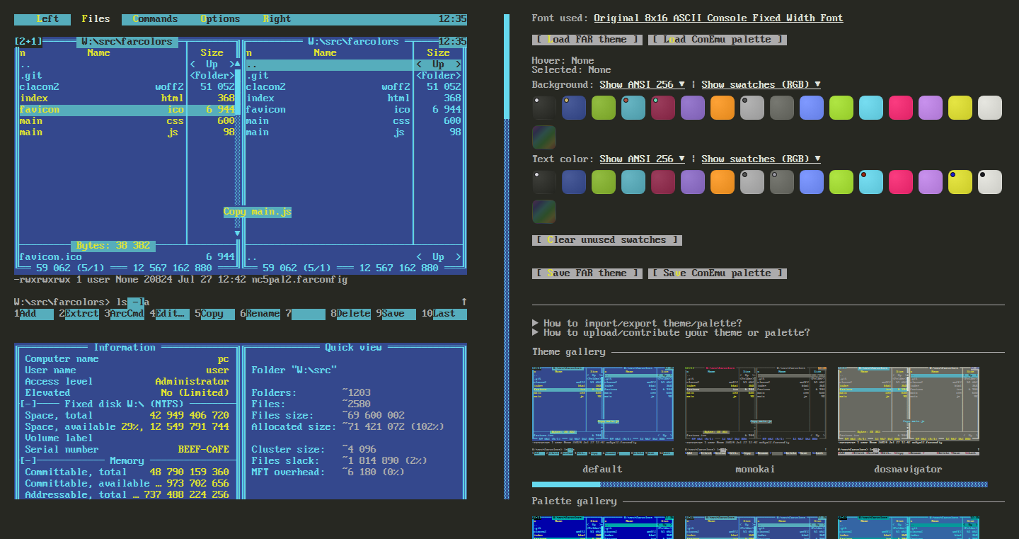 FarThemeEditor - FAR Managerのテーマとパレットをウェブでカスタマイズ