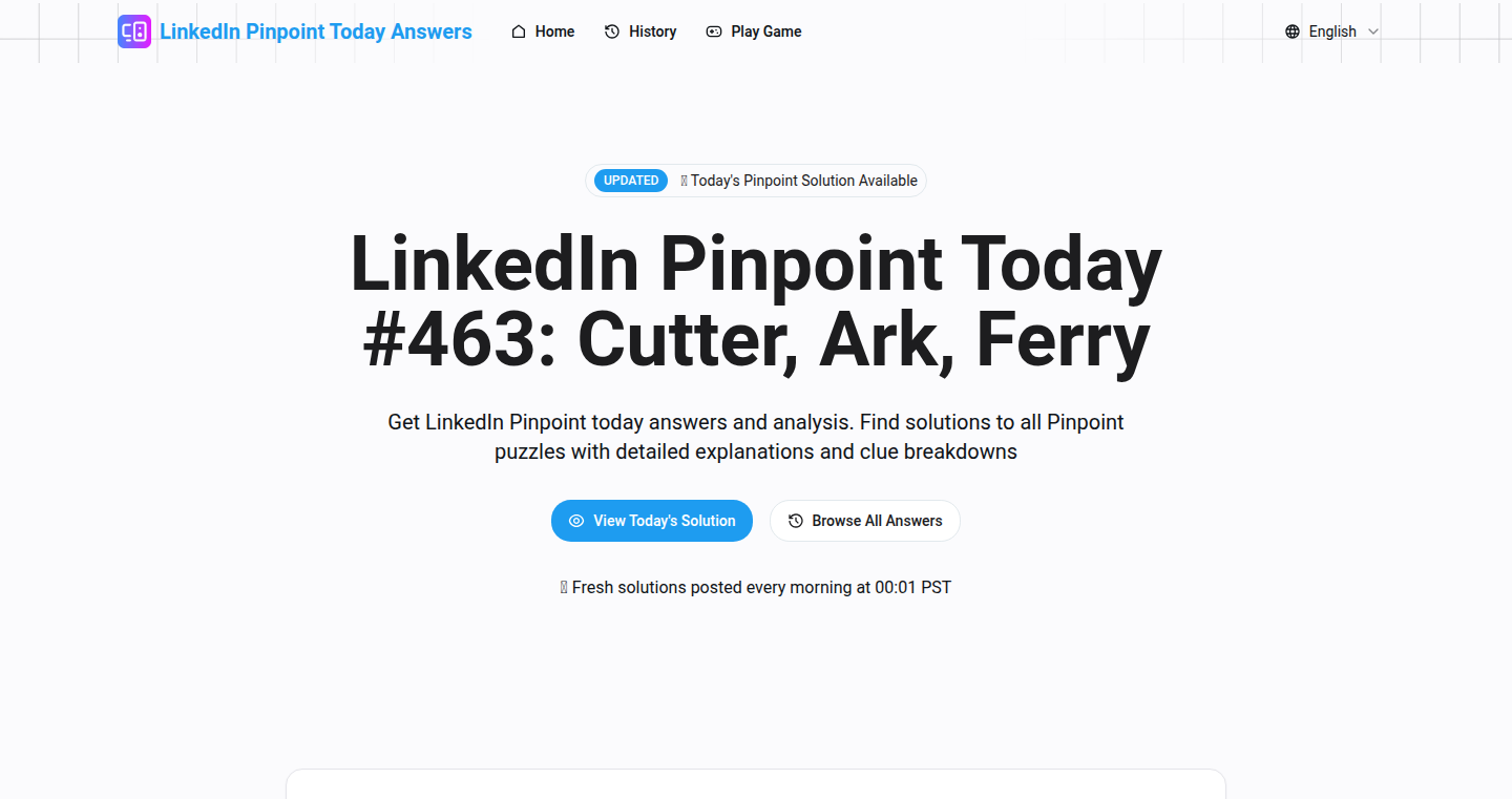 PinpoinTodays - LinkedIn Pinpoint パズル解答履歴