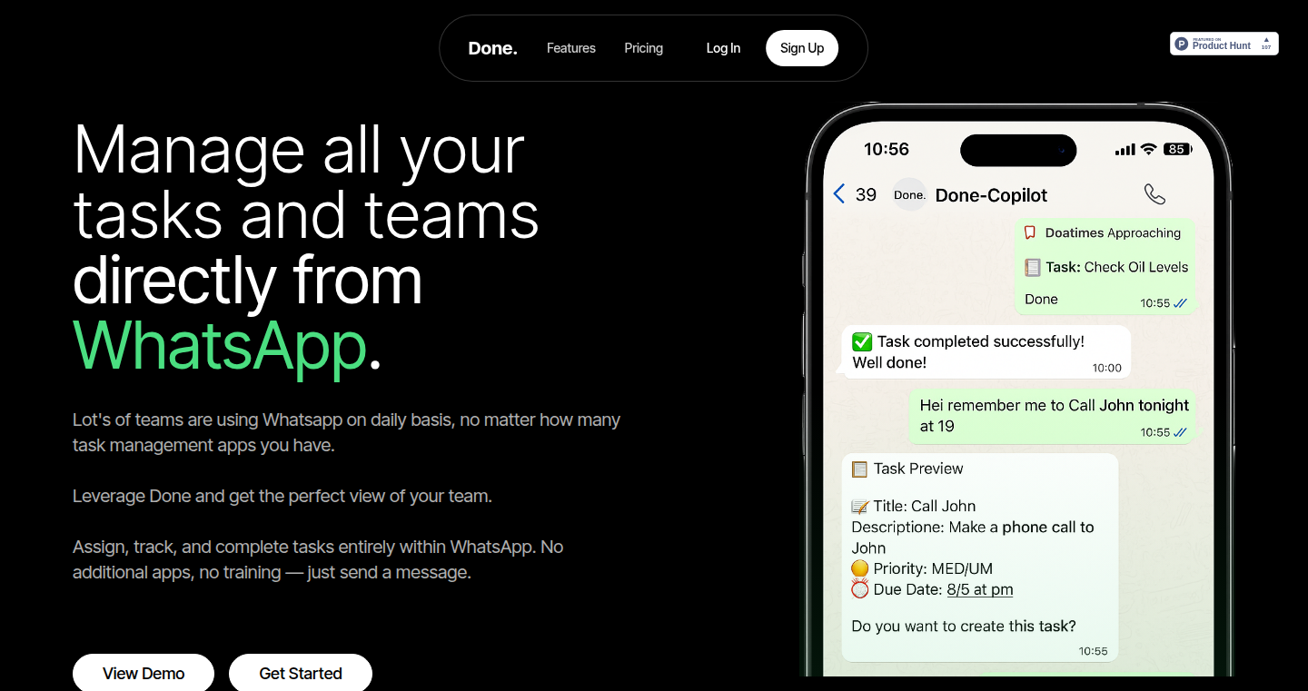 WhatsAppタスクマスター: チャットで実現するチームと個人のタスク管理