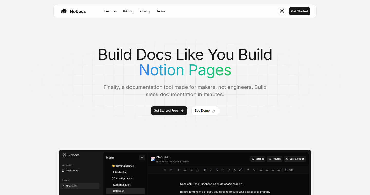 NoDocs.io - ノーコードドキュメントビルダー