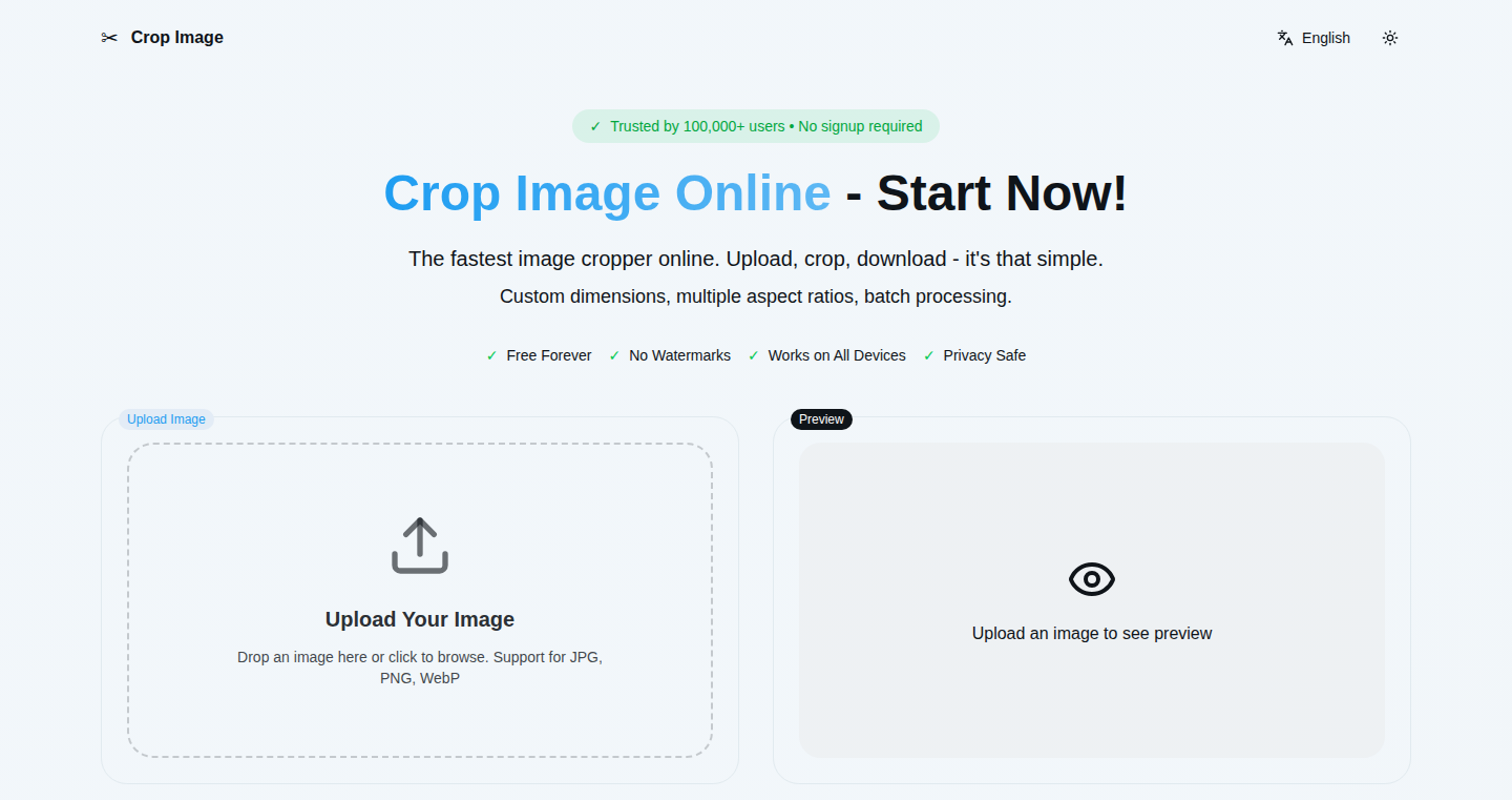 CropImages.co - ブラウザ内画像トリミングツール