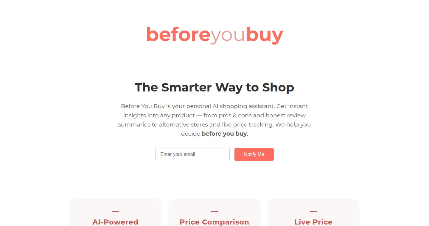 BeforeYouBuy - AI搭載オンラインショッピングアシスタント