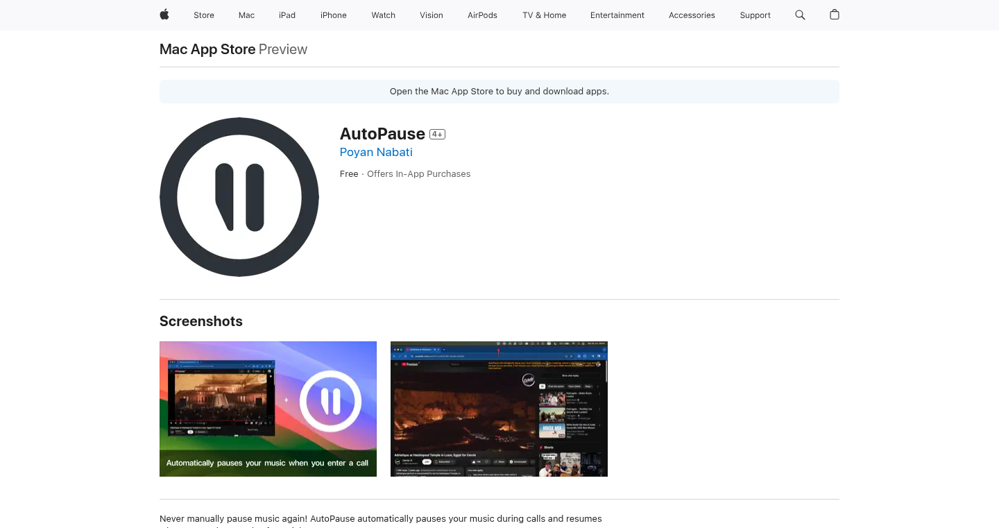 AutoPause – マイク使用時にメディアを自動一時停止するmacOSユーティリティ