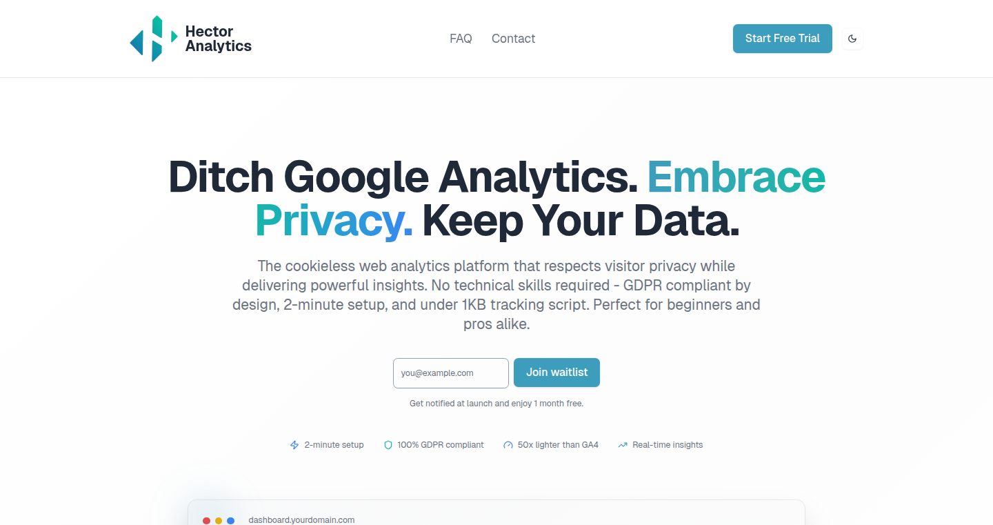 Hector Analytics - GDPRに準拠した、1KB未満の軽量Web解析ツール