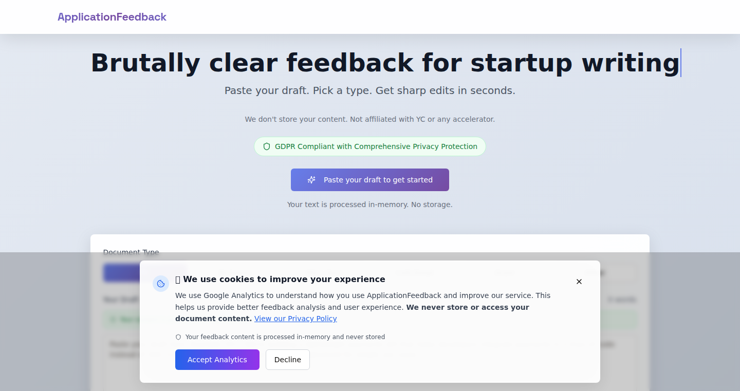 ApplicationFeedback: AIを活用したアクセラレーター応募評価ツール