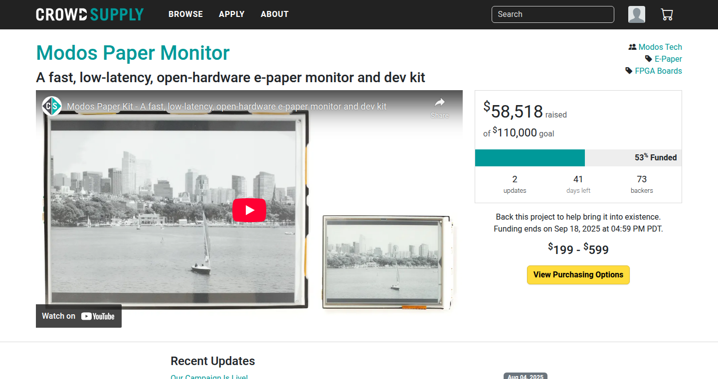 Modos Paper Developer Kit & Monitor (75Hz E-Ink)