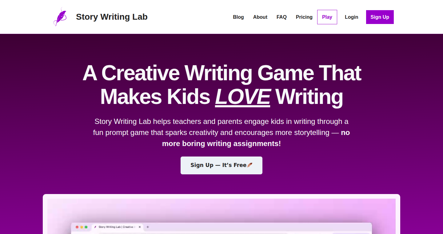 Story Writing Lab: 子供たちが物語を楽しみながら書ける、ゲーム化された作文ツール