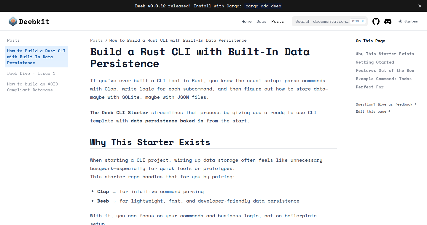 Clap & Deeb CLI スターターキット - Rust で始めるコマンドラインツール開発