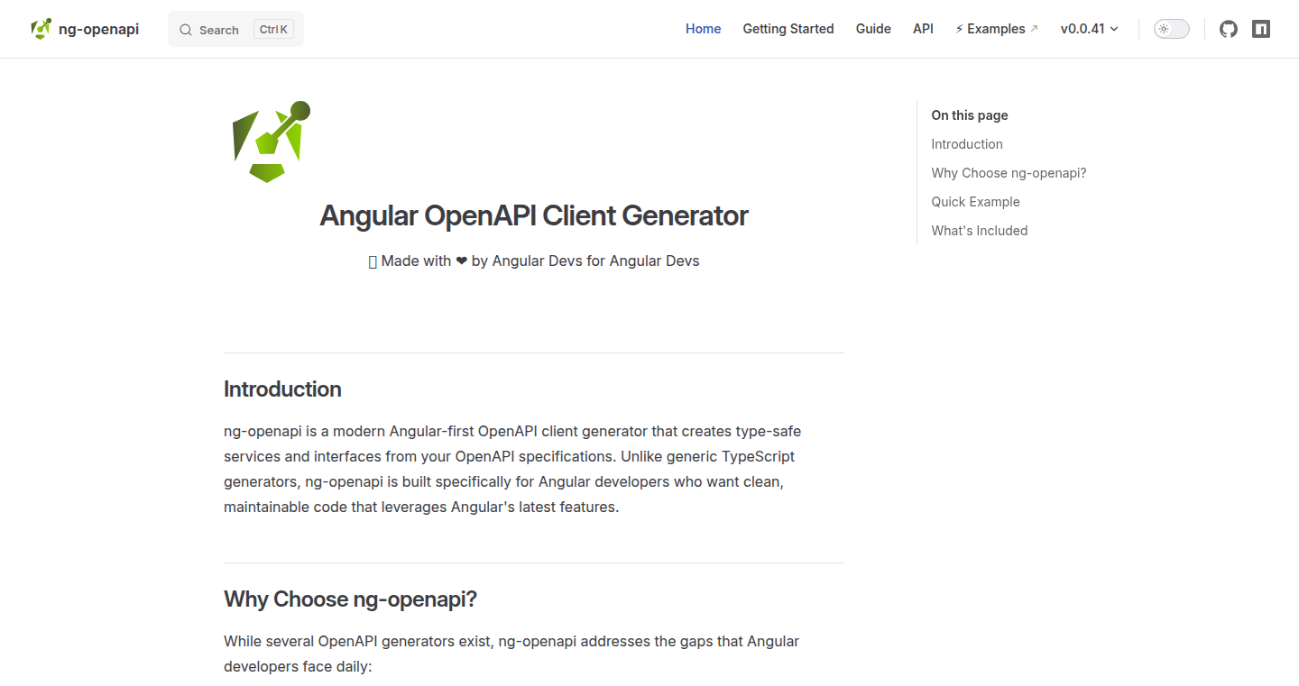 Angular OpenAPI クライアント生成ツール