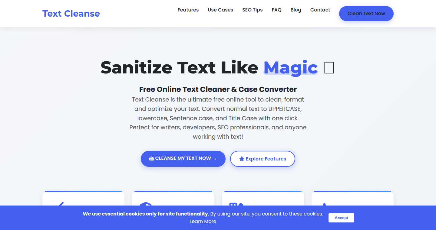 TextCleanse:ブラウザでテキストを整理するツール