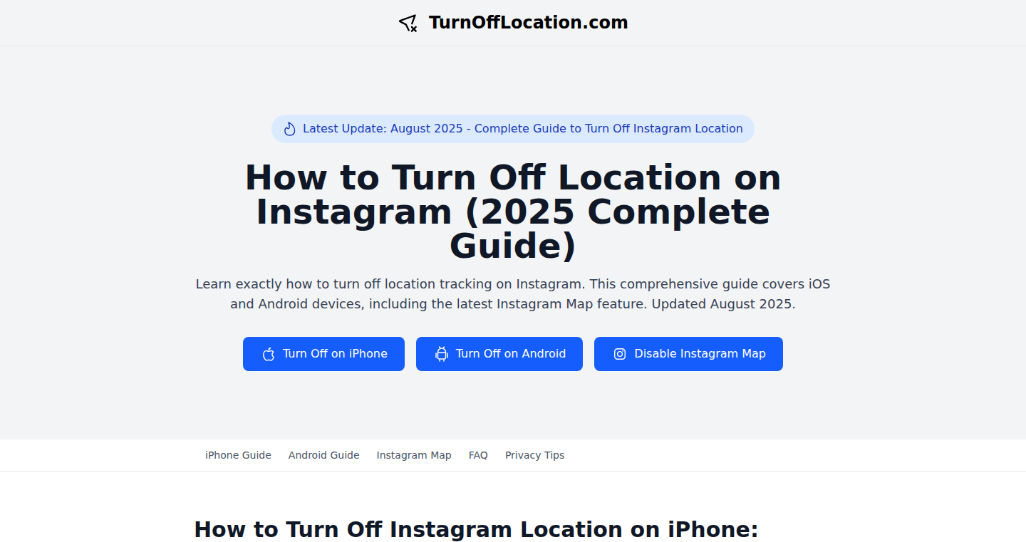TurnOffLocation - Instagram 位置情報追跡完全オフガイド