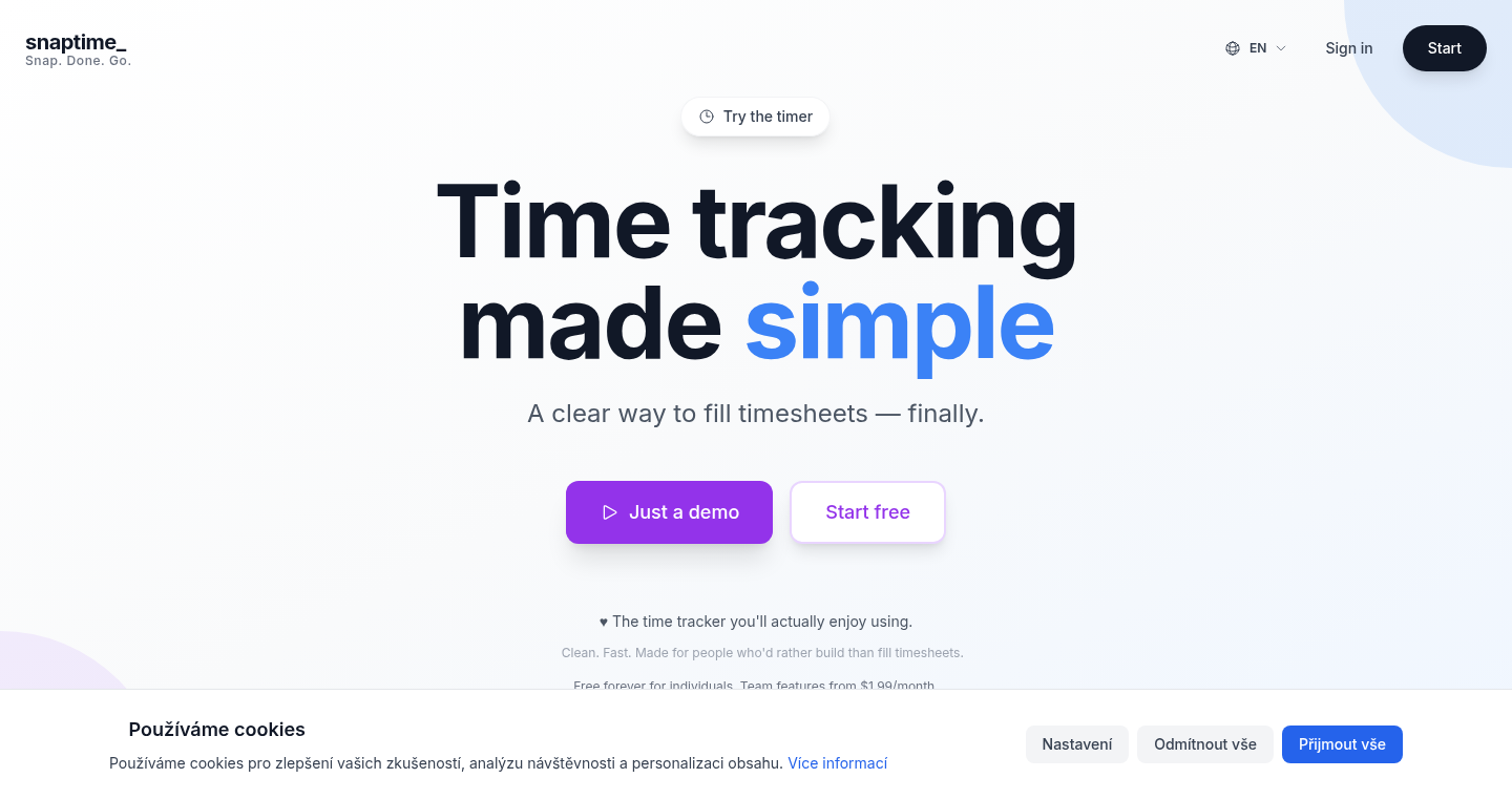 SnapTime - 時を捉えるシンプルでパワフルなタイムトラッキングツール