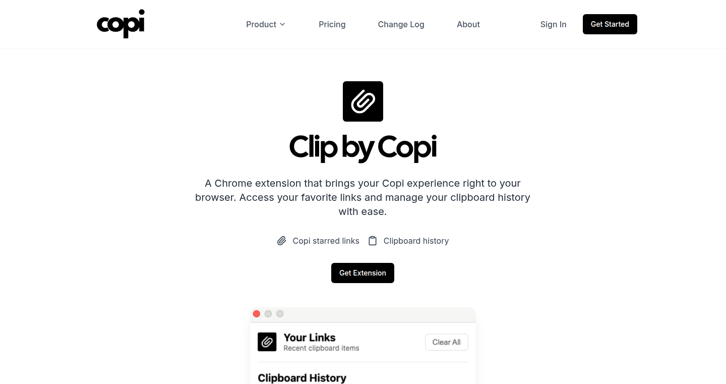 Clip: コピー履歴とCopiリンクを統合するChrome拡張機能