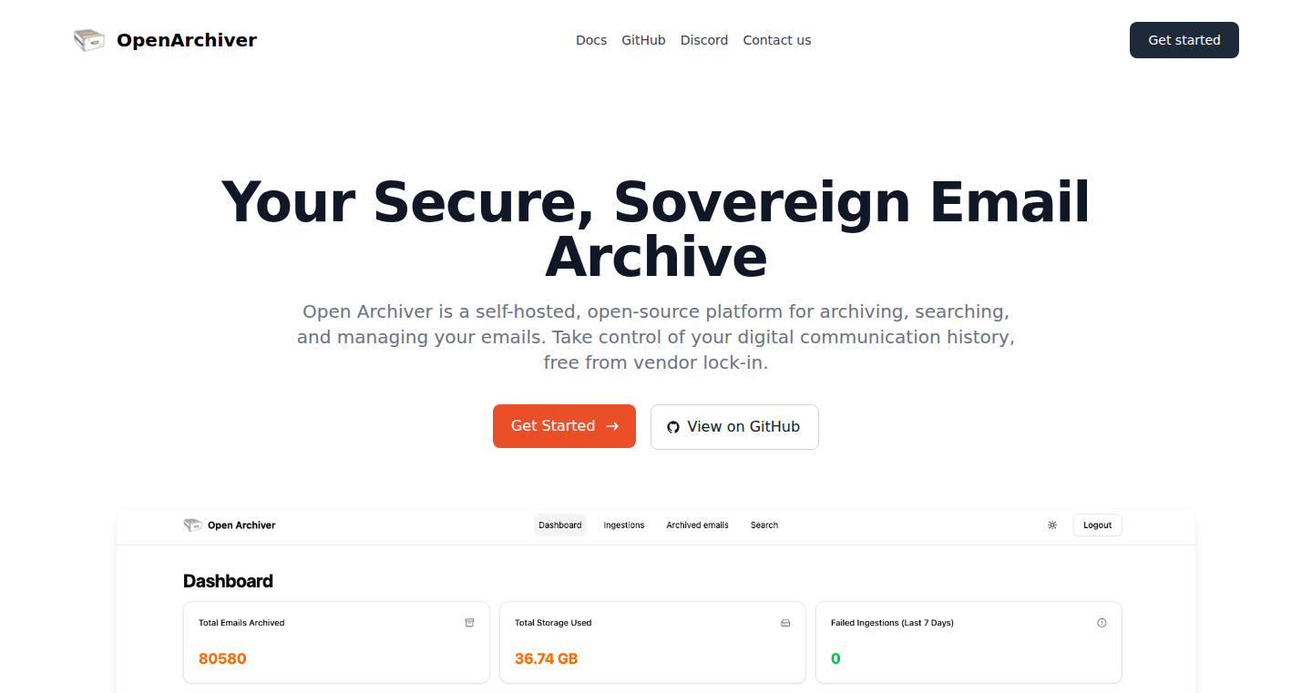 Open Archiver:全文検索機能を備えたオープンソースのメールアーカイブツール