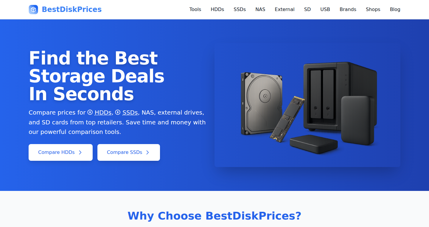 ストレージデバイス価格比較プラットフォーム - BestDiskPrices